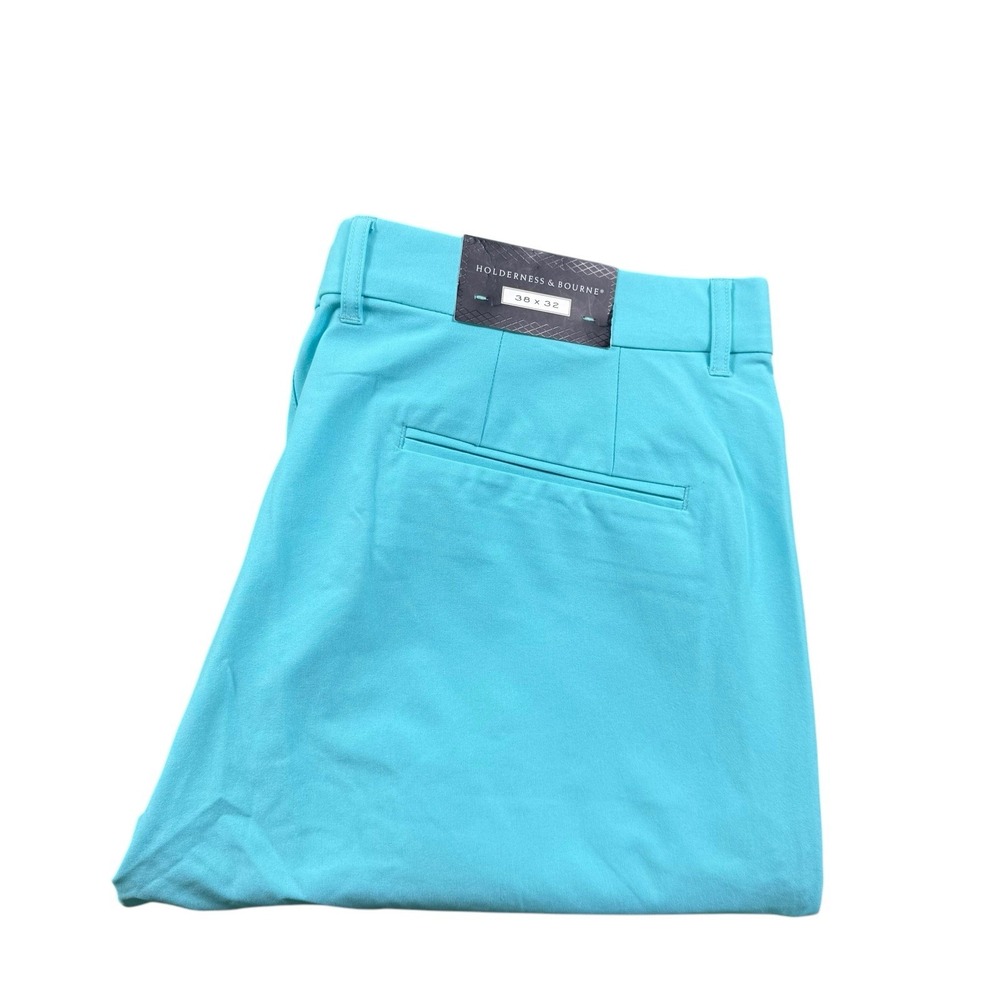 Holderness Bourne Performance Golf Pants Mens 38x32 Baby Blue Tailored Fit $175
